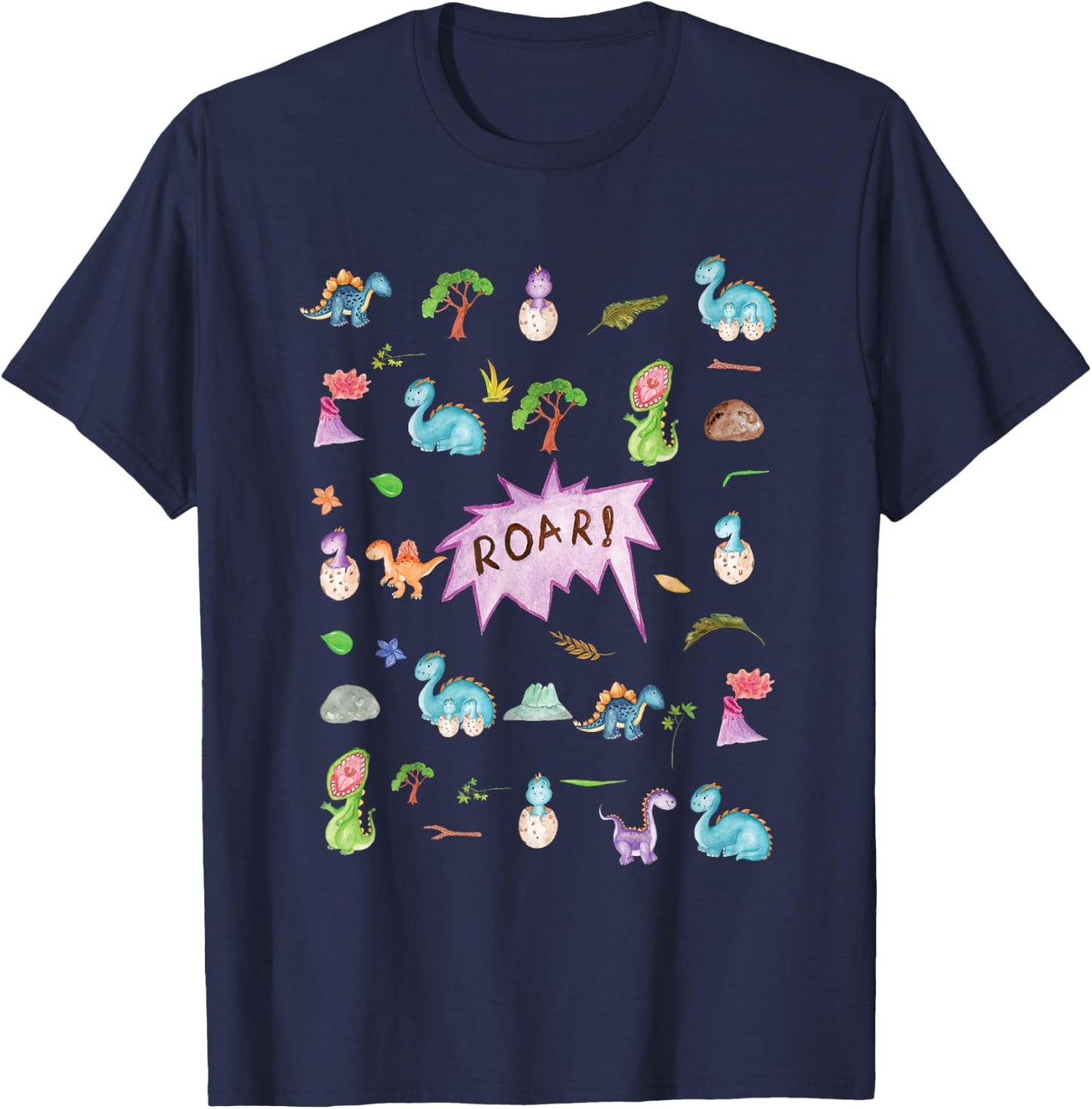 Dinosaur clip art Print for Adults ABDL AB/DL Ageplay DDLG T-Shirt - T-Shirt | Navy