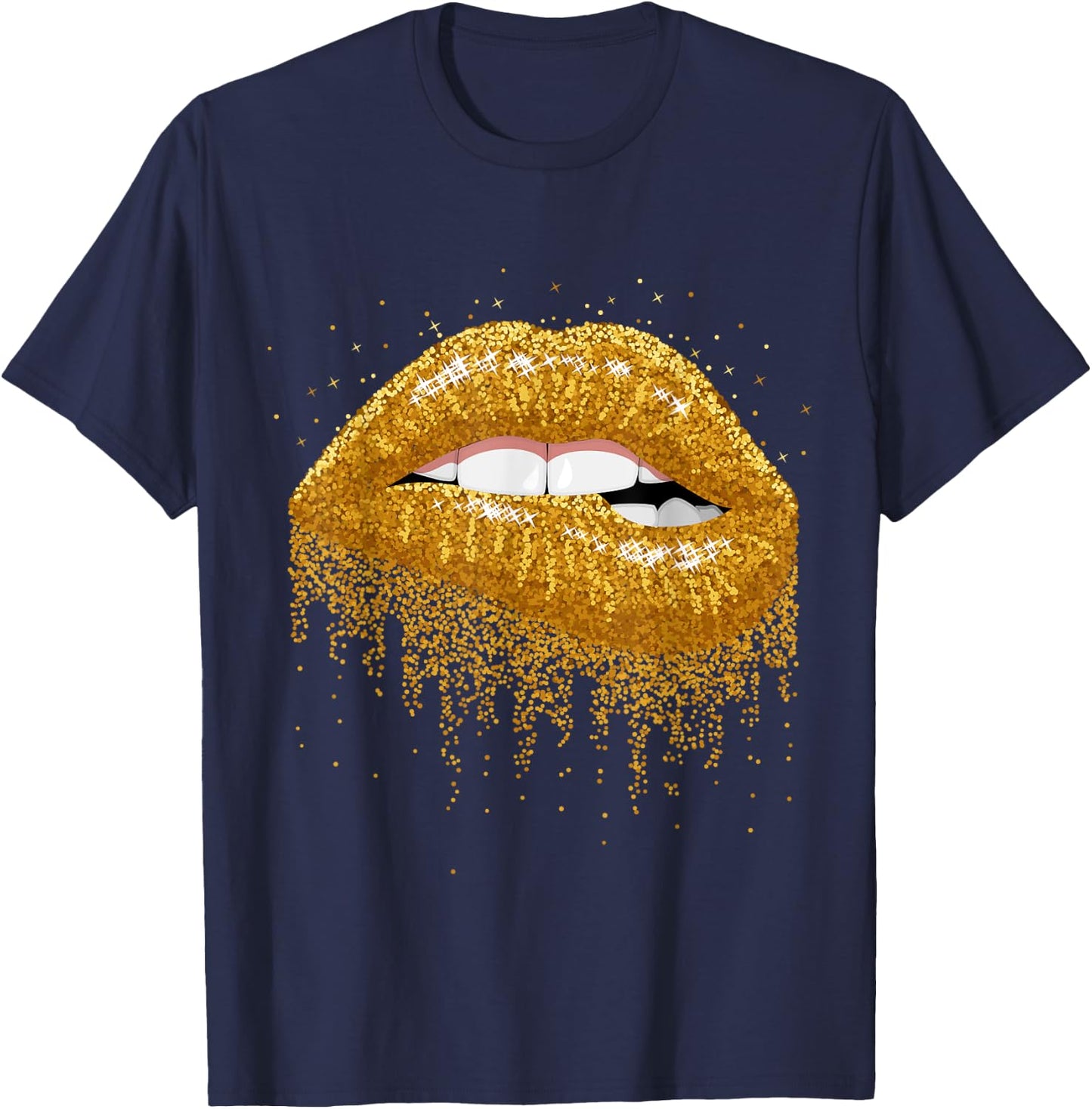 Sexy Women Girls Graphic Lips shirt, Women Printed Lips T-Shirt - T-Shirt | Navy