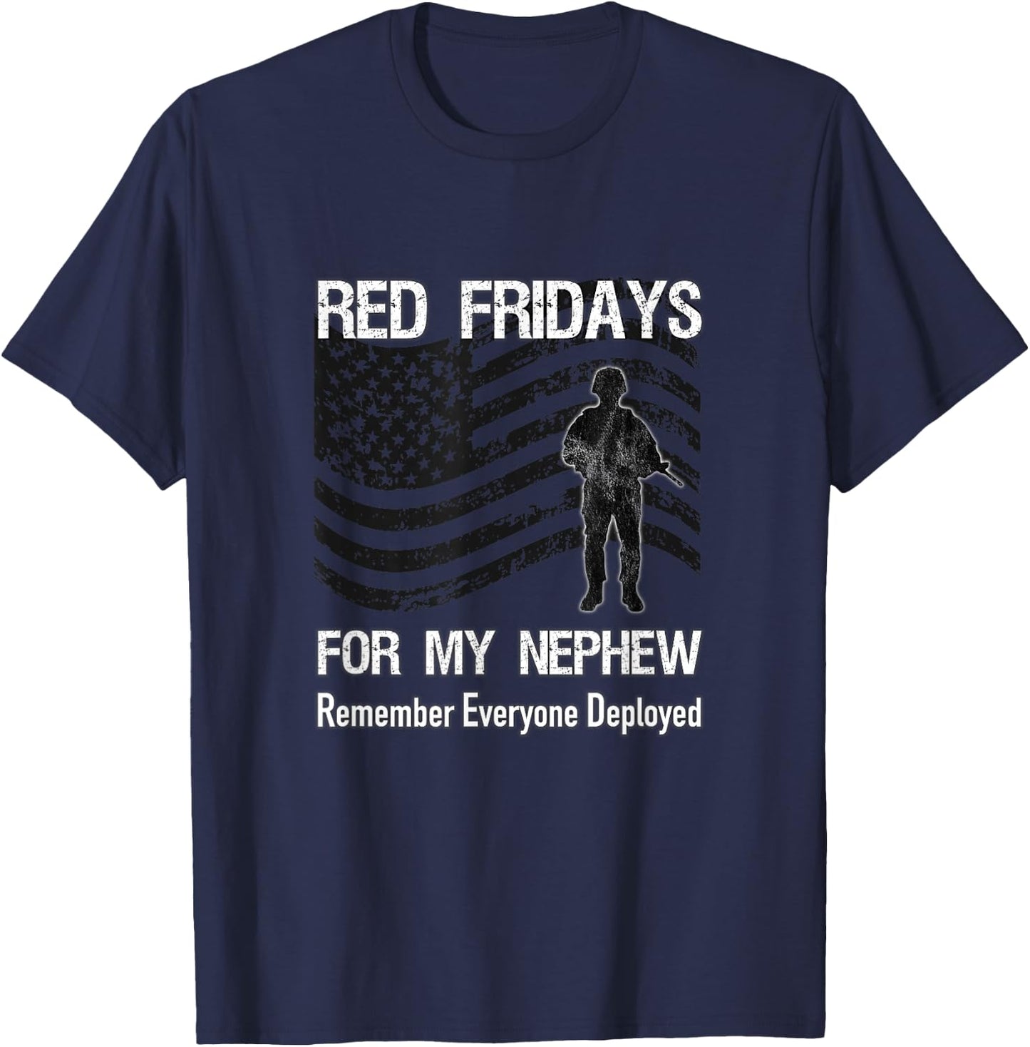 Red Friday Nephew Military / American Flag Deployed Family T-Shirt - T-Shirt | Navy