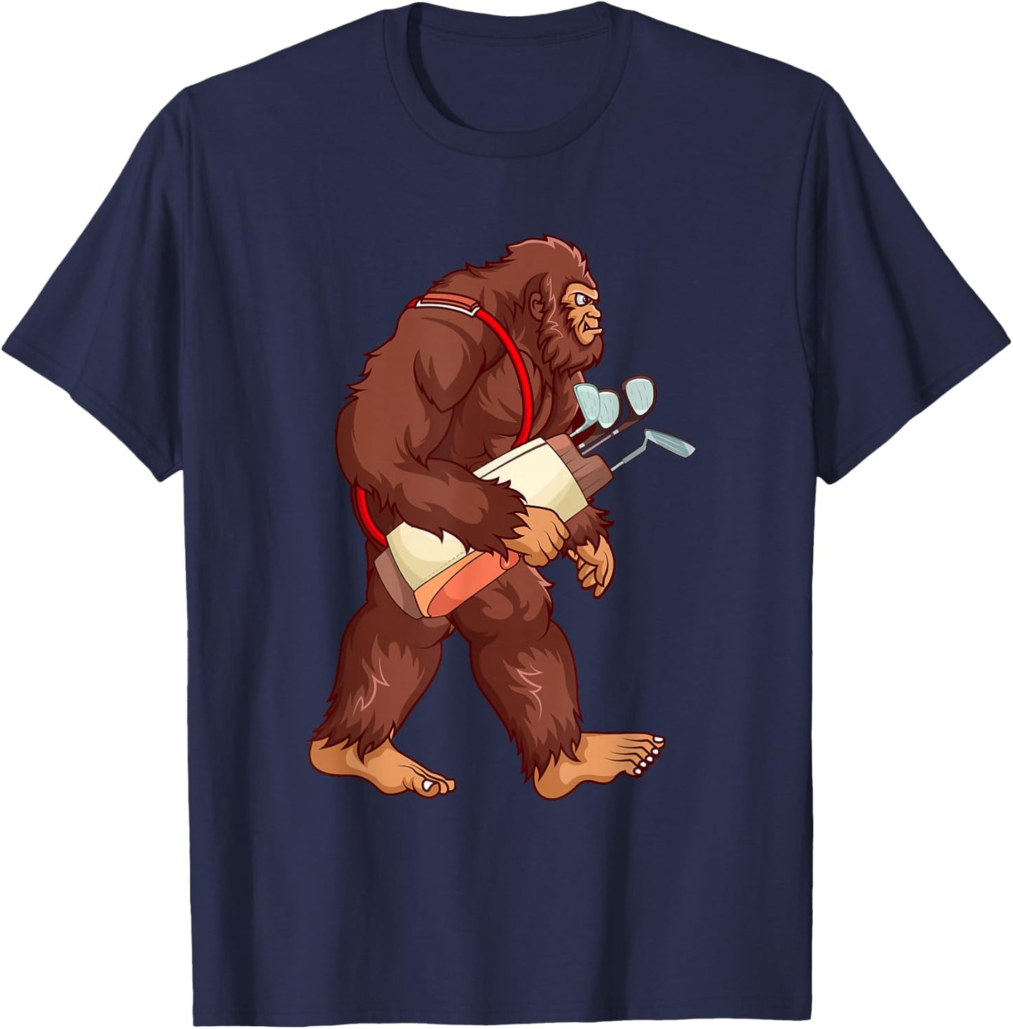Funny Sasquatch Lover Golf Gift Bigfoot Golfer Golfing Gift T-Shirt - T-Shirt | Navy