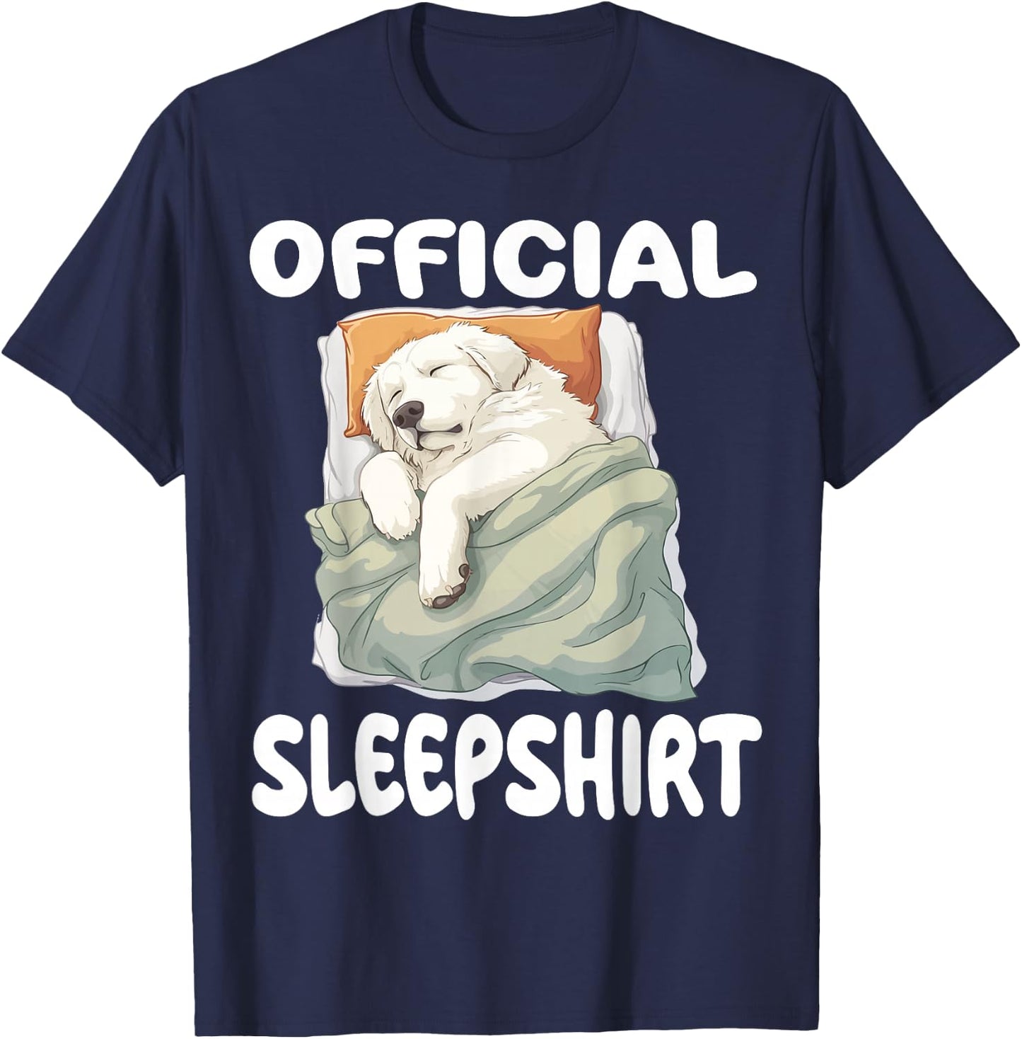Great Pyrenees Dog Official Sleepshirt Pajamas Nightgown T-Shirt - T-Shirt | Navy