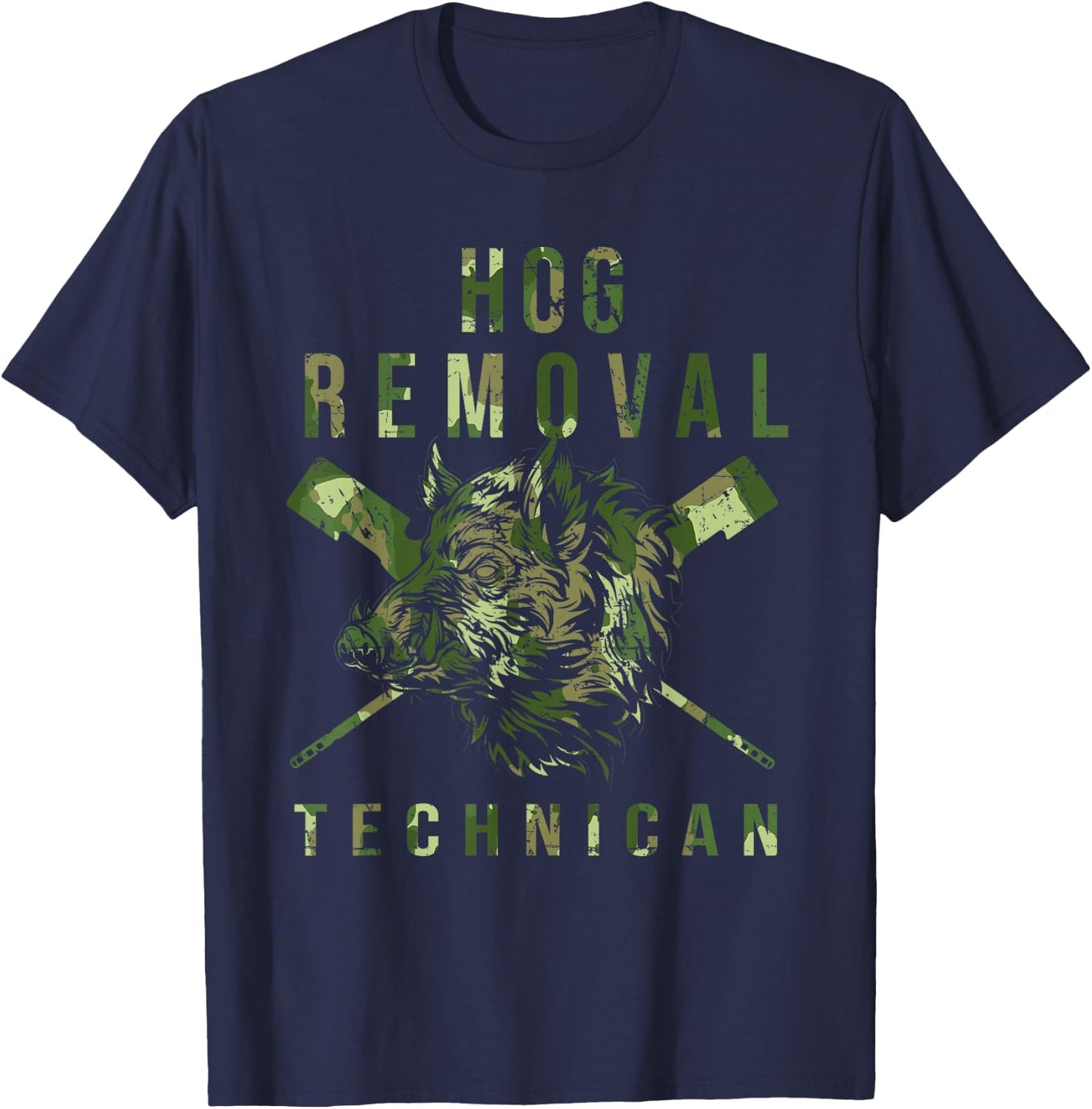 Hog Removal Hunting Pig Boar Hunter T-Shirt - T-Shirt | Navy
