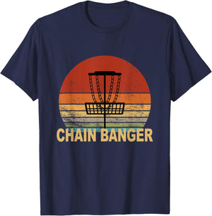 Vintage Disc Golf Dad Funny Chain Banger Basket T-Shirt - T-Shirt | Navy
