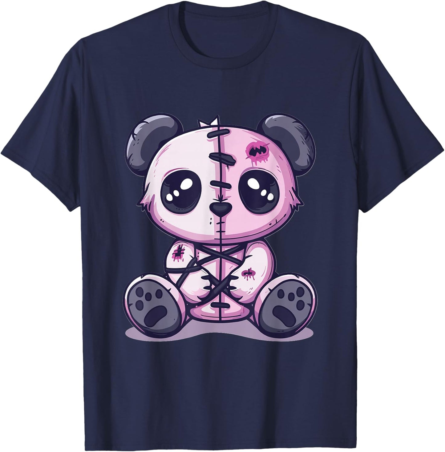 Goth Pastel Cute Creepy Kawaii Panda Voodoo Doll T-Shirt - T-Shirt | Navy