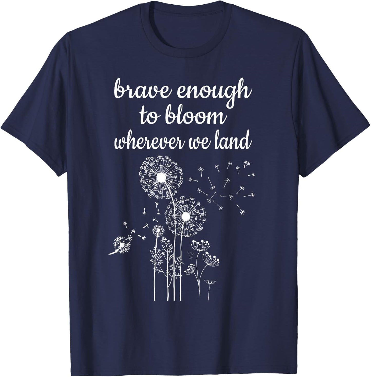 Brave Enough To Bloom Military kids Month of Military Child T-Shirt - T-Shirt | Navy