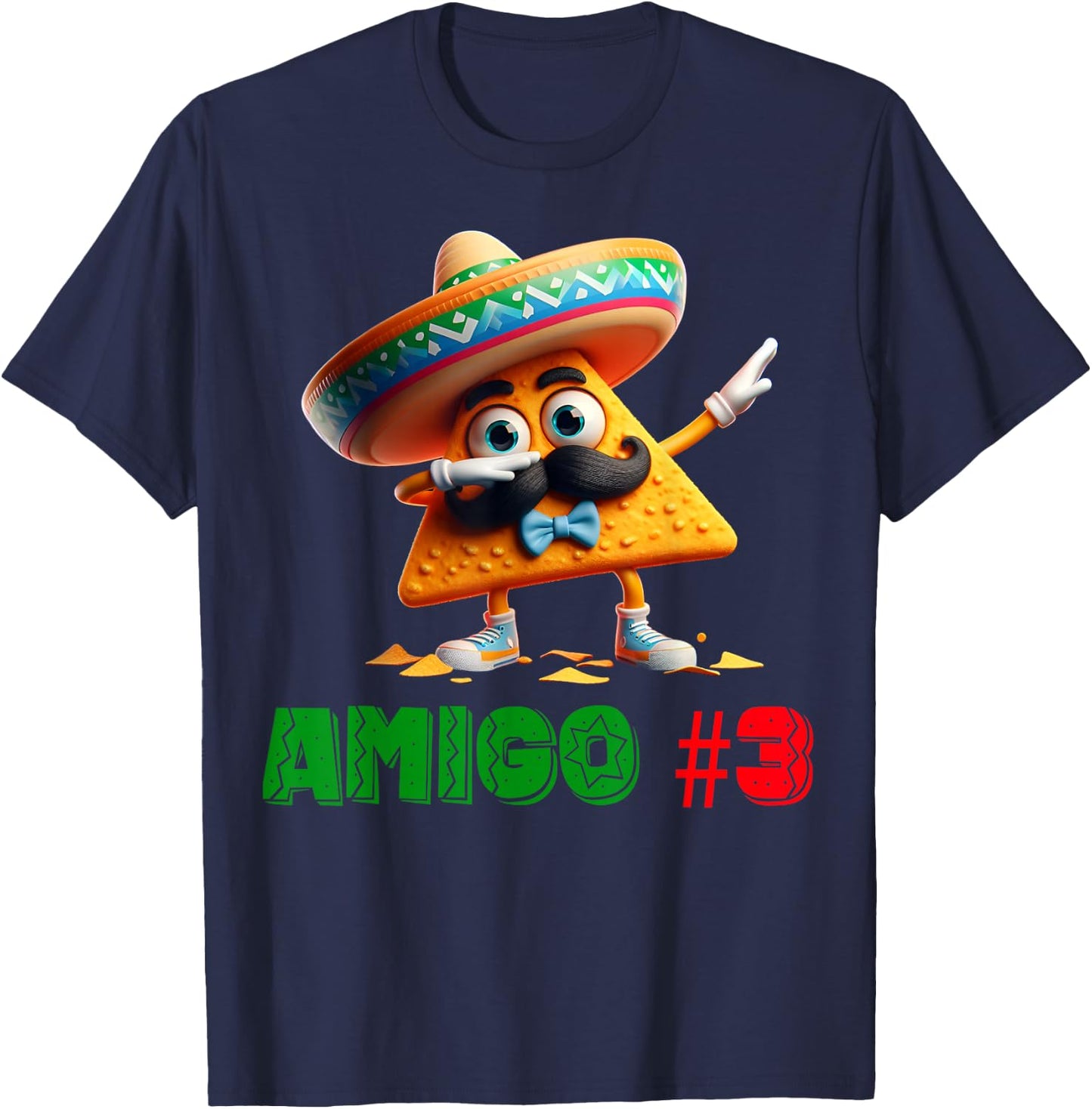 The 3 Three Amigos Cinco De Mayo Amigo #3 Group Matching T-Shirt - T-Shirt | Navy