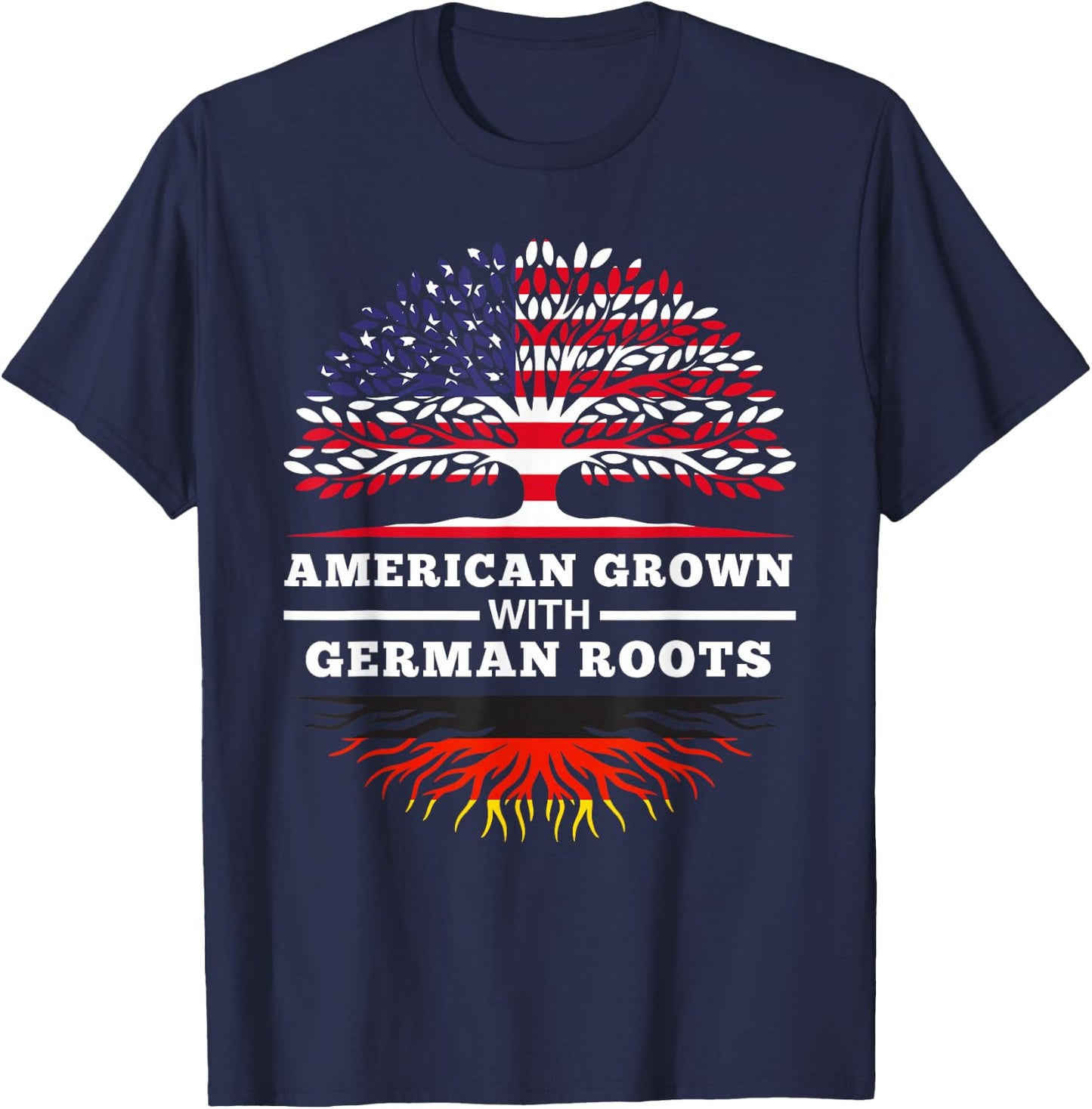 American Grown with German Roots Family Heritage Germany Small T-Shirt - T-Shirt | Navy