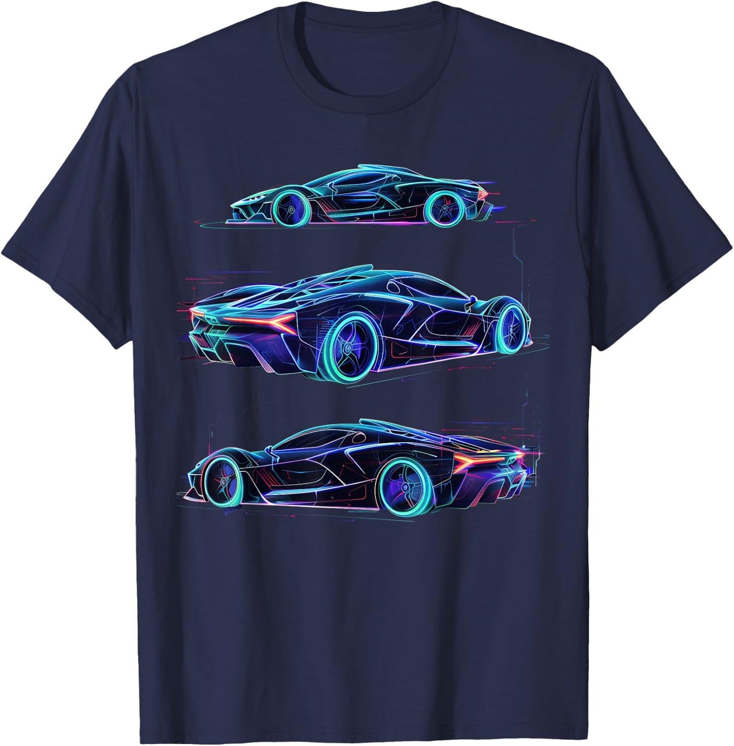 Concept Sports Supercar Race Car Guy Teen Futuristic Graphic T-Shirt - T-Shirt | Navy