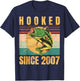 Fishing Fisherman - Hooked Since 2007 - Vintage Retro Gift T-Shirt - T-Shirt | Navy