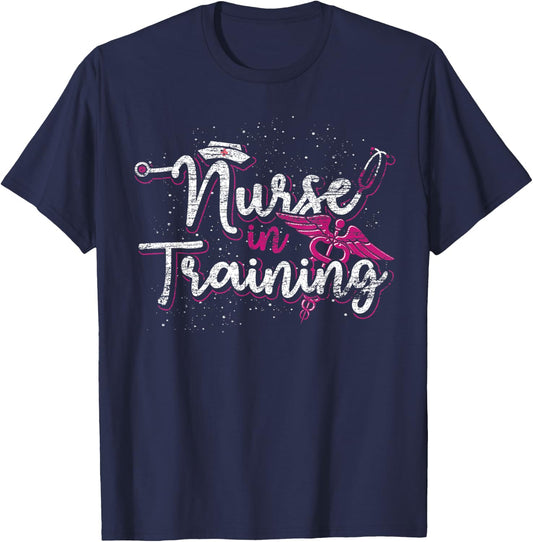 Nurse In Training Caduceus Stethoscope Future Medical Nurse T-Shirt - T-Shirt | Navy