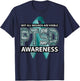 PTSD Not All Wounds Are Visible WordCloud Ribbon T-Shirt - T-Shirt | Navy