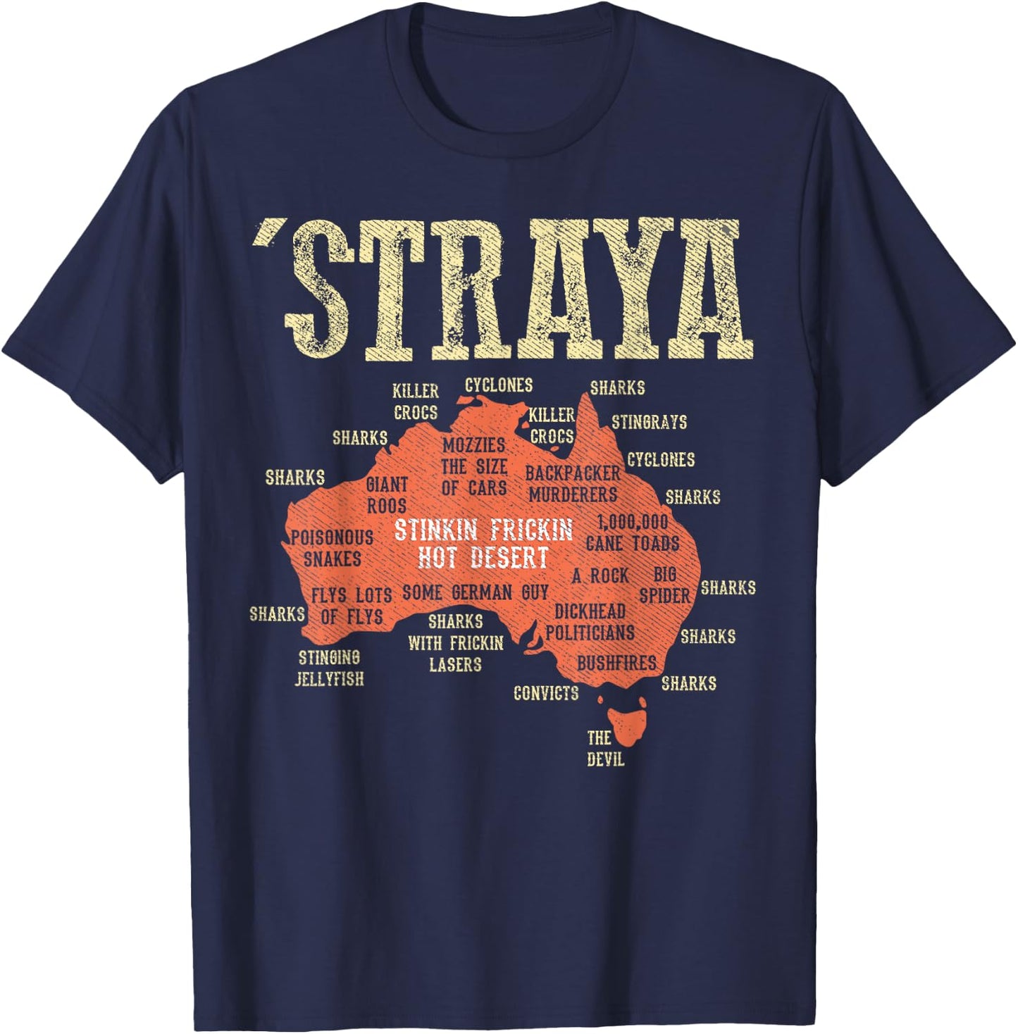 Australia Shirt - Aussie Day Straya Map G'day Mate Outback T-Shirt - T-Shirt | Navy