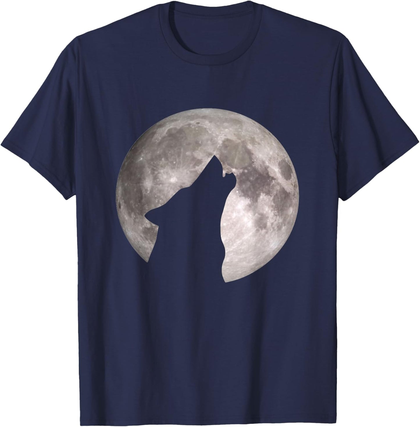 Wolf Howls At The Moon T-Shirt - T-Shirt | Navy
