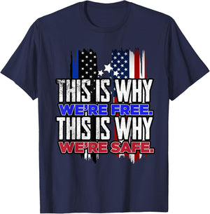 This is why we´re Free. This is why we´re safe USA Trump T-Shirt - T-Shirt | Navy