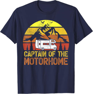 Retro Vintage RV Camping Captain Of The Motorhome Camper T-Shirt - T-Shirt | Navy