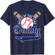 Daddy of Rookie 1st Birthday Baseball Theme Matching Party T-Shirt - T-Shirt | Navy