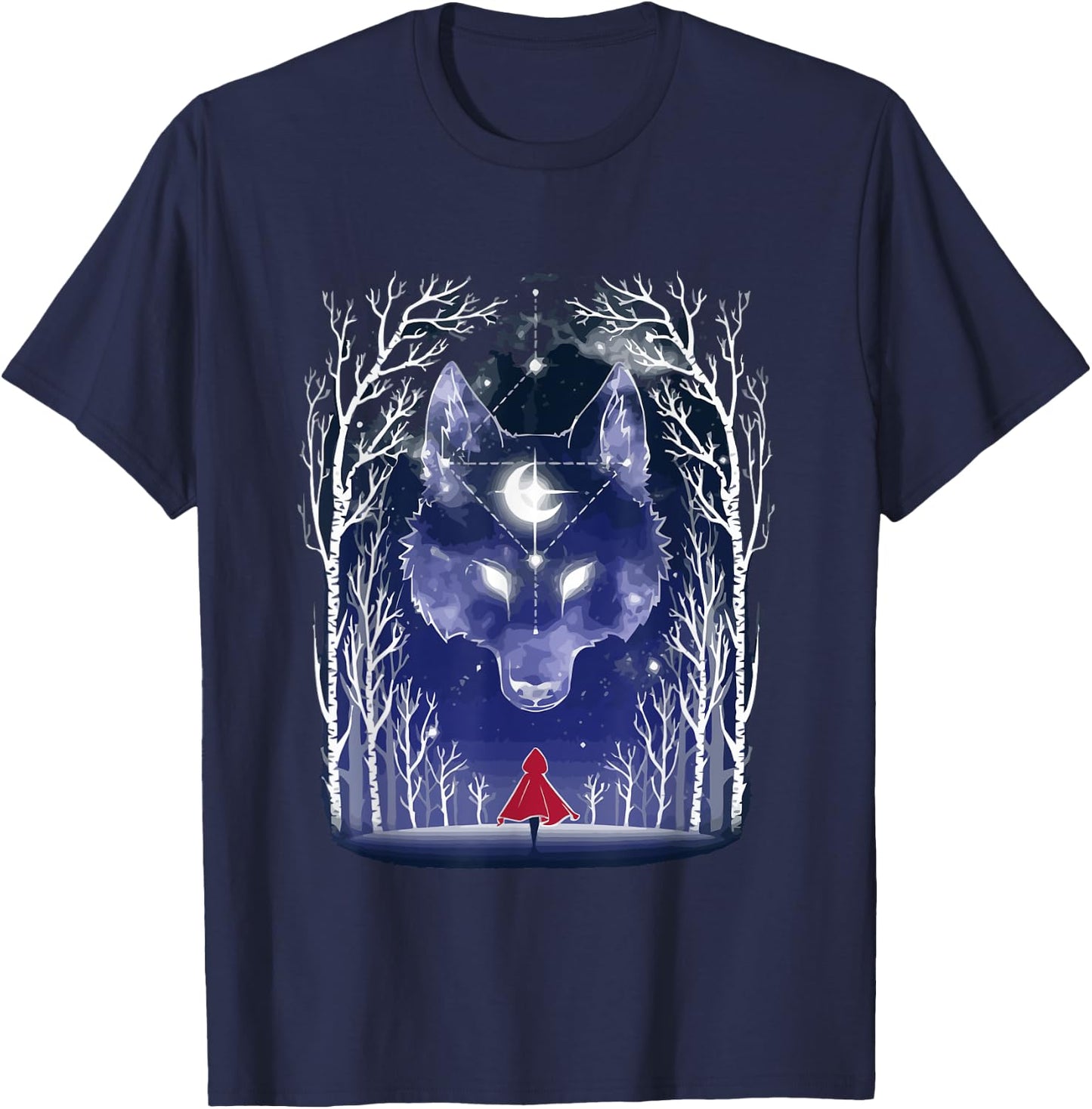 Vintage Fairytales Bad Wolf and Little Red Riding Hood T-Shirt - T-Shirt | Navy