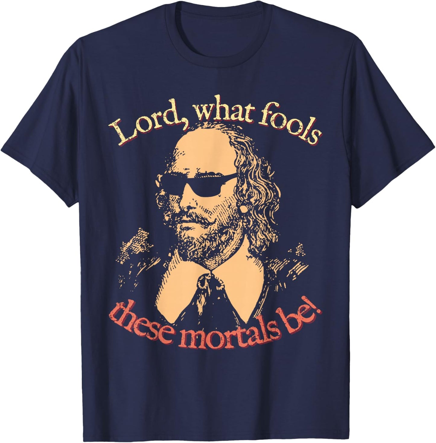 Puck: Lord, What Fools These Mortals Be! William Shakespeare T-Shirt - T-Shirt | Navy