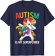 Autism Is My Superpower Dabbing Unicorn T-Shirt - T-Shirt | Navy