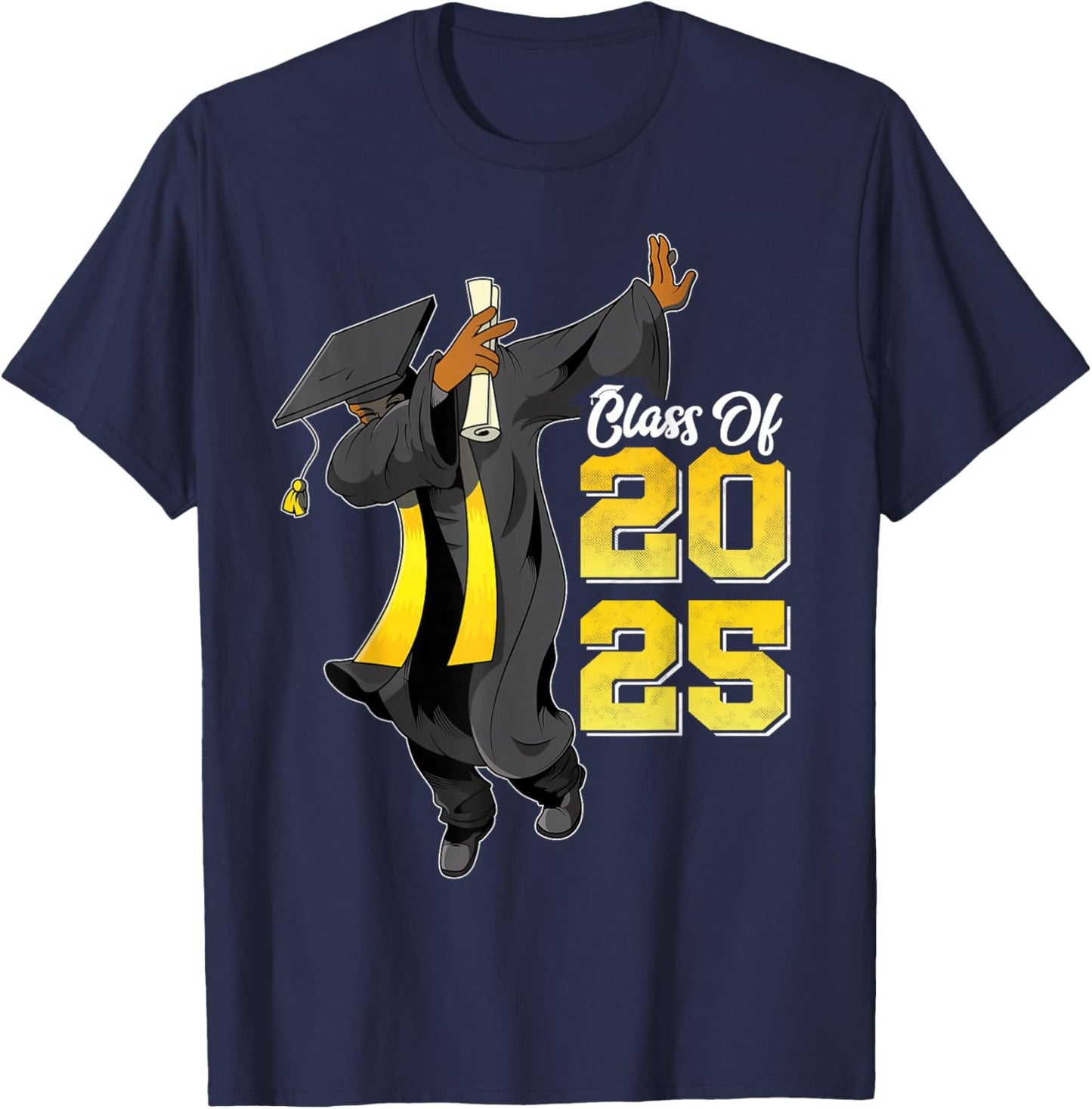 Dabbing Graduation Class of 2025 Gift Men Funny Graduation T-Shirt - T-Shirt | Navy