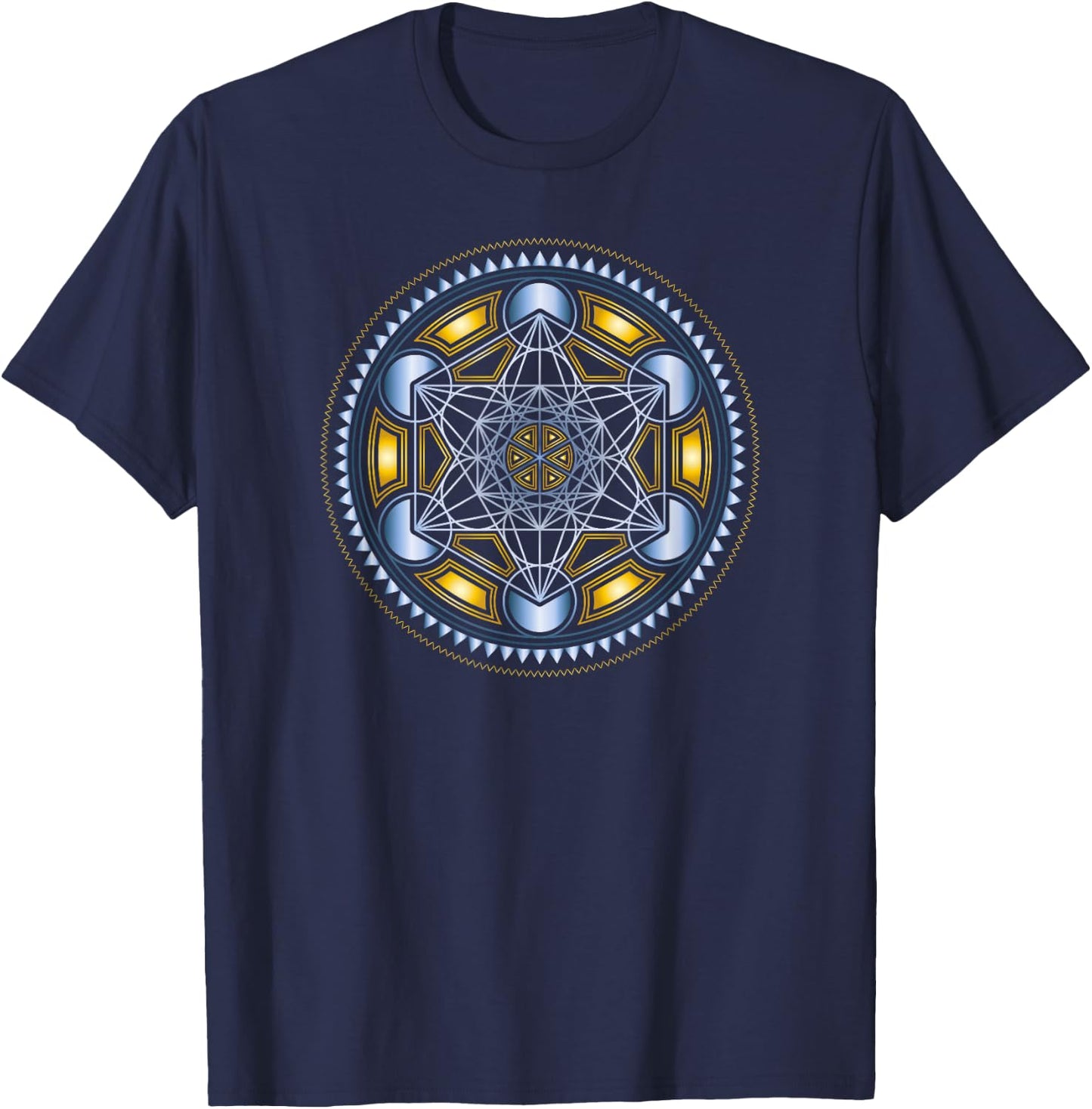Metatronscube, Sacred Geometry, Yoga, Spiritual Symbol, 4D T-Shirt - T-Shirt | Navy