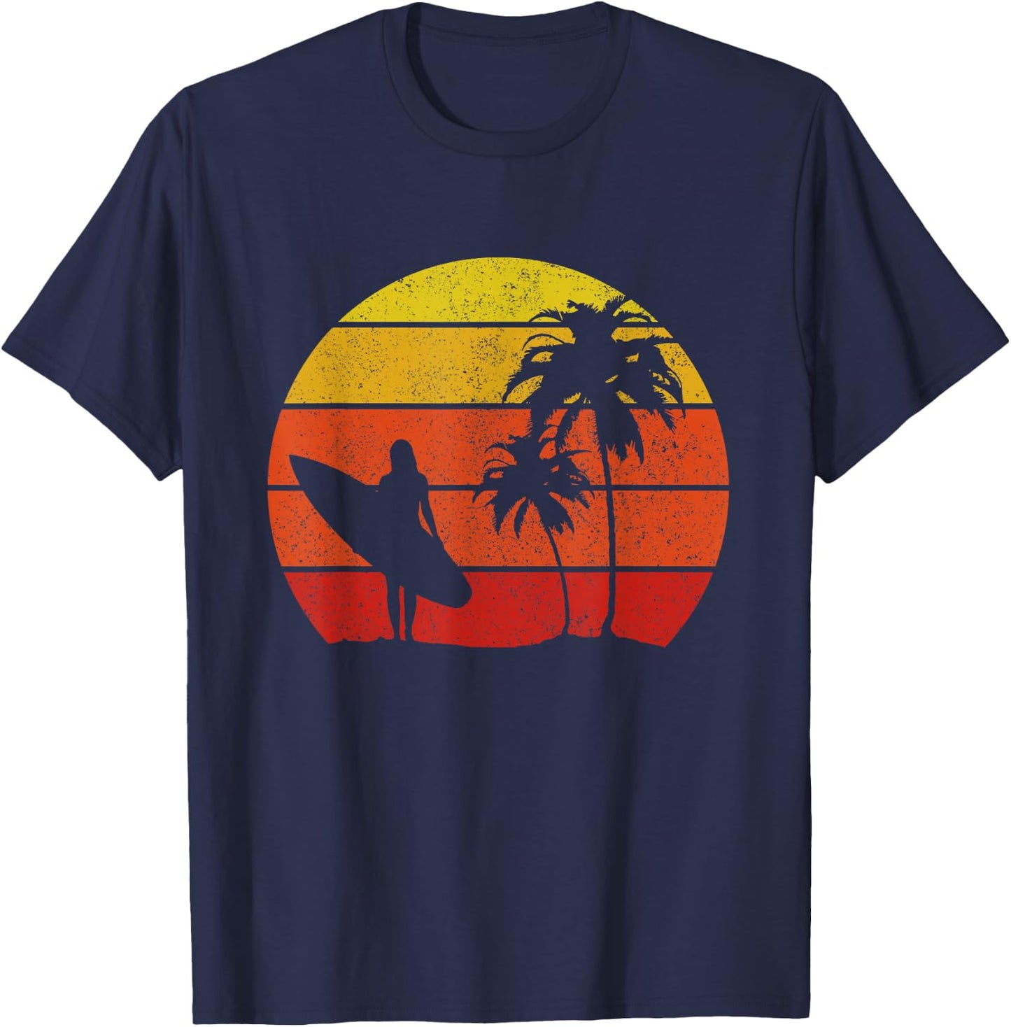 Surfer Vintage Surf Beach Surfing Surfing Surfing Gift T-Shirt - T-Shirt | Navy
