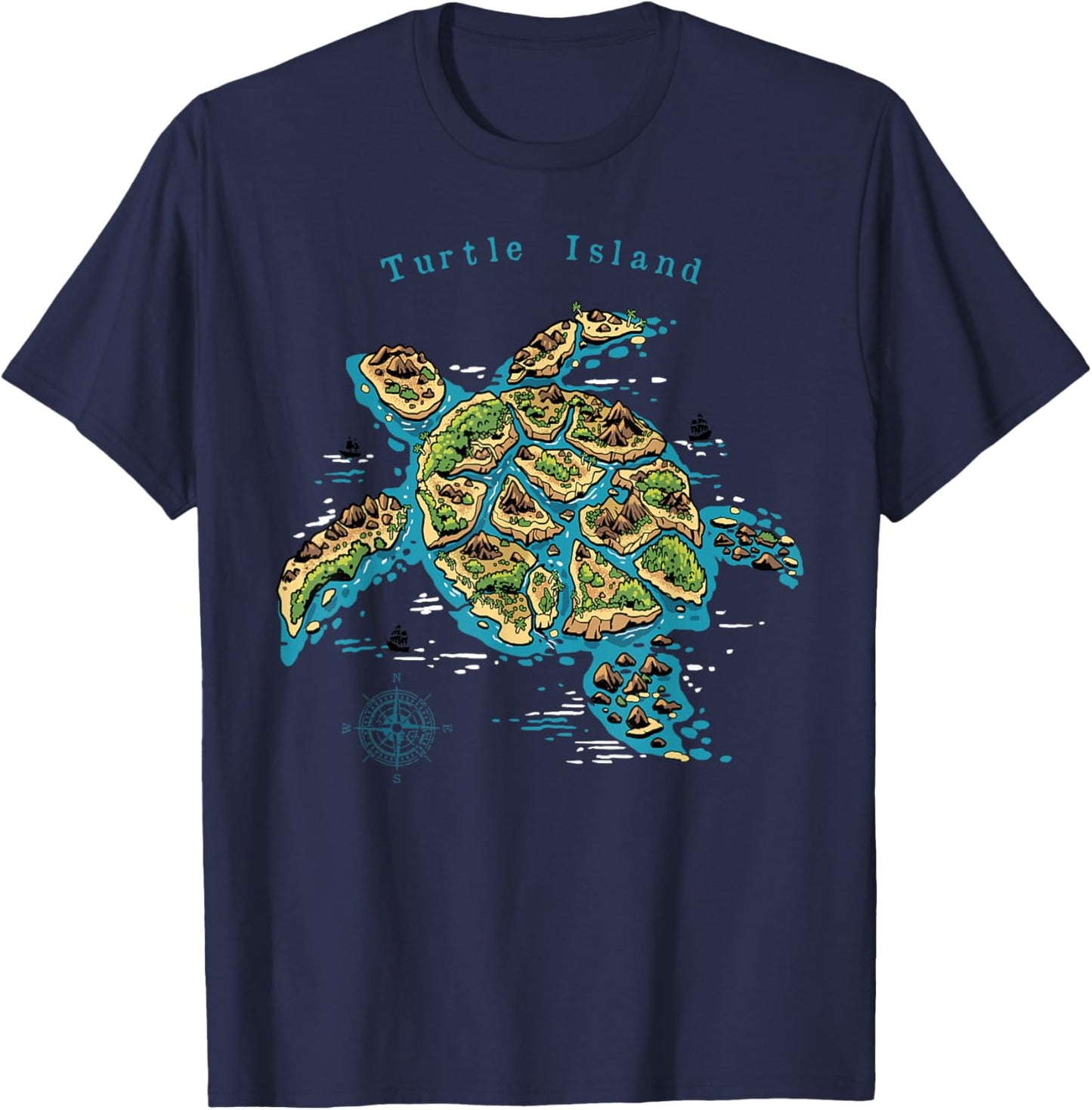 Turtle Island Shirt North America Native Reptile Turtle T-Shirt - T-Shirt | Navy
