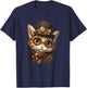 Steampunk Cat Women Men Kids Steampunk Kitten T-Shirt - T-Shirt | Navy
