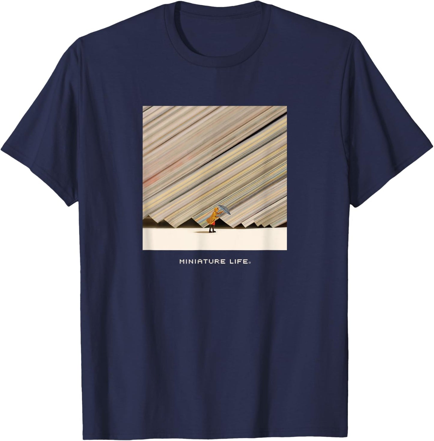 Slanting Rain T-Shirt - T-Shirt | Navy