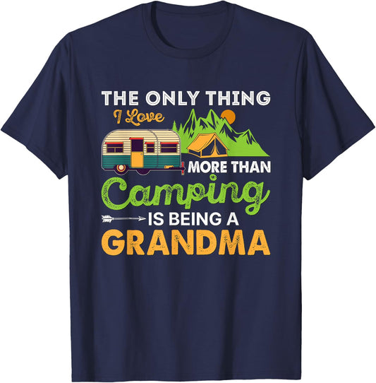 Camp Grandma Retro Vintage Outdoor Women's Camping T-Shirt - T-Shirt | Navy