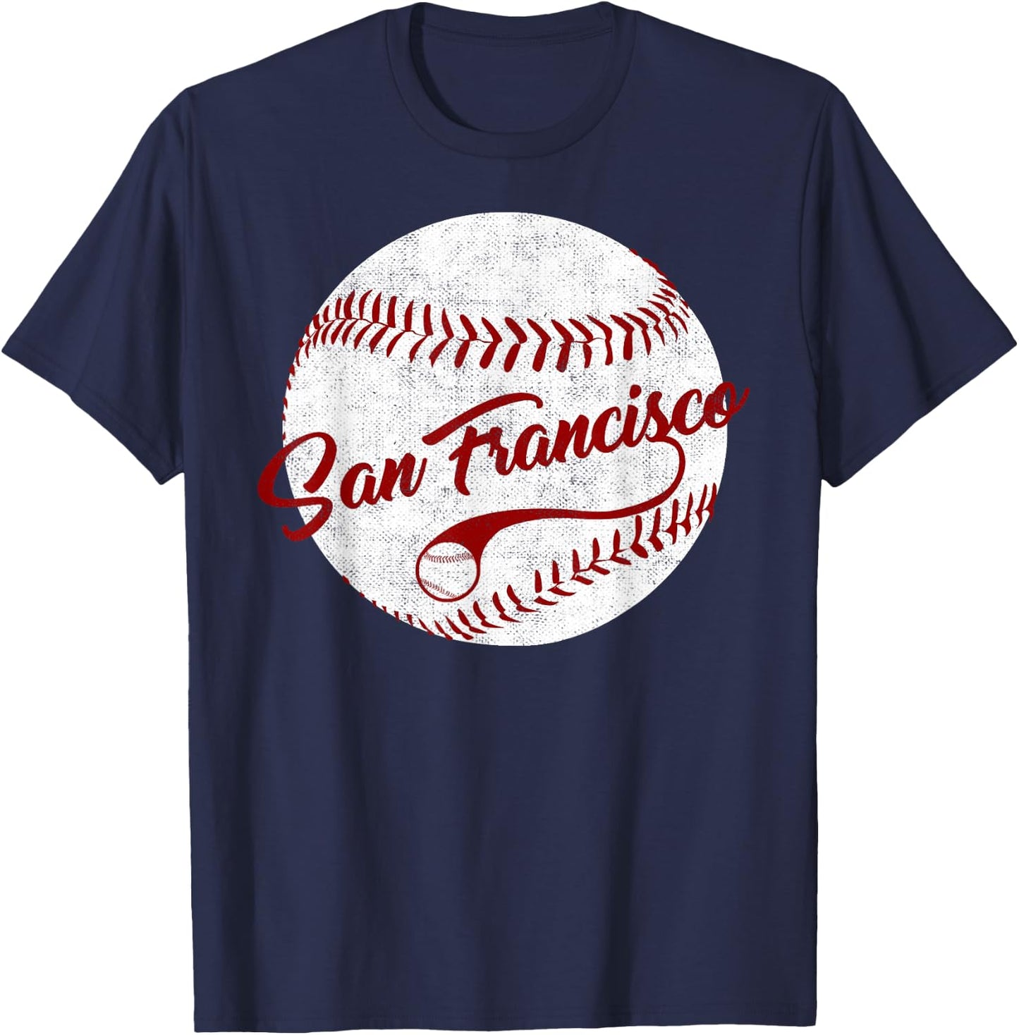 Baseball San Francisco Vintage Giant Ball, National Pastime T-Shirt - T-Shirt | Navy