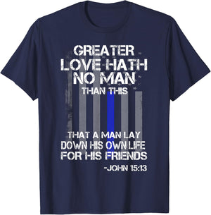 Christian Police Officer Bible Quote Shirt T-Shirt - T-Shirt | Navy
