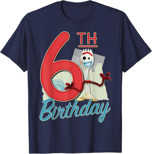 Disney Pixar Toy Story 4 Forky 6th Birthday T-Shirt - T-Shirt | Navy