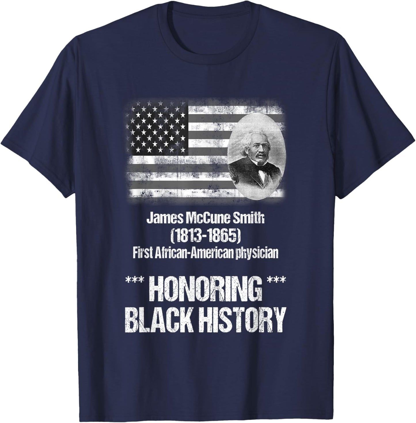 First African American Doctor James McCune Smith T-Shirt - T-Shirt | Navy