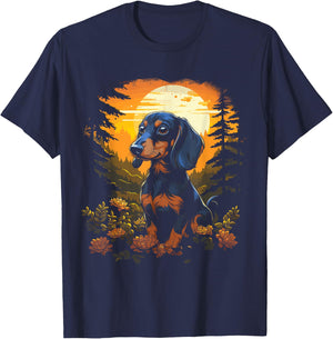 Dachshund in the Forest for Nature Enthusiasts T-Shirt - T-Shirt | Navy