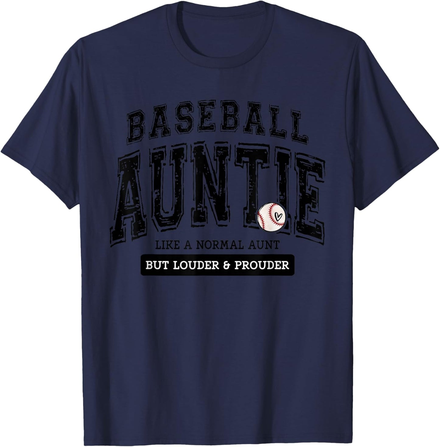 Baseball Auntie Matching Aunt Loud Proud Family Player Game T-Shirt - T-Shirt | Navy