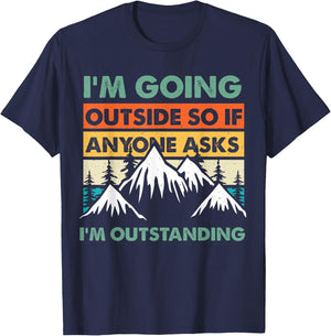 Funny Outdoor and Camping Quote. Outstanding Outdoor Quote T-Shirt - T-Shirt | Navy
