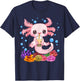 Axolotl Boba Tea Bobalotl Kids Teen Girl Cute Graphic Kawaii T-Shirt - T-Shirt | Navy