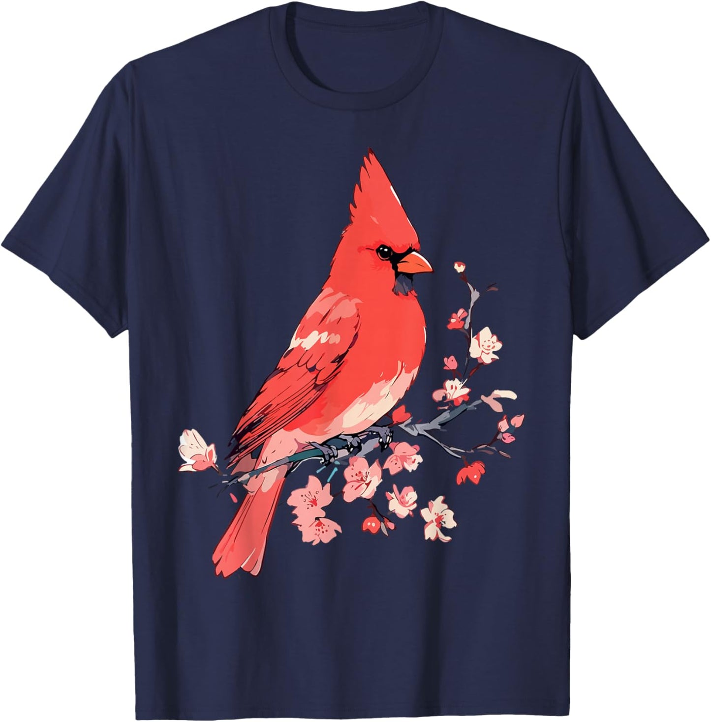 Cardinal bird. Nature's ruby. Beauty in red. T-Shirt - T-Shirt | Navy