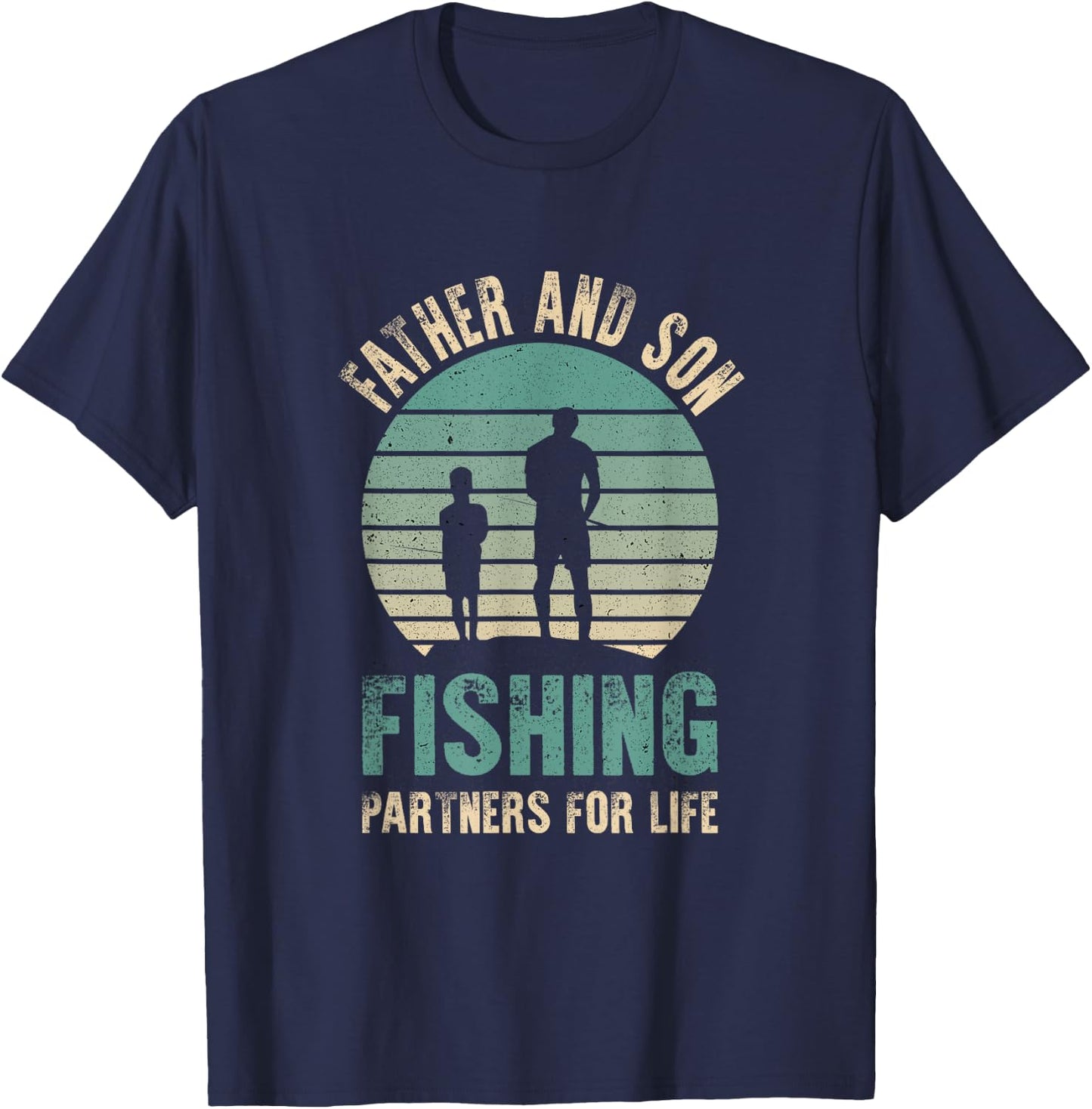 Father And Son Matching Fishing Outfit Family T-Shirt - T-Shirt | Navy