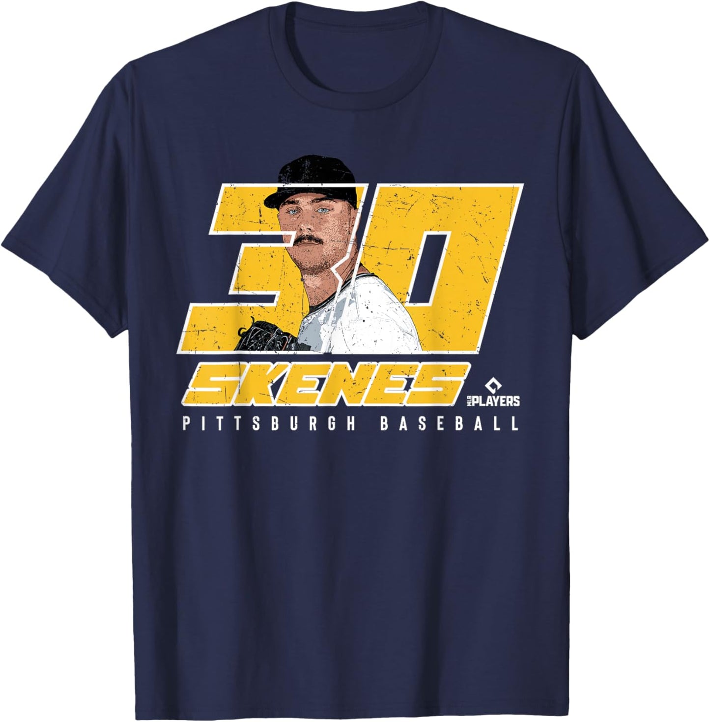 Silhouette Paul Skenes Pittsburgh MLBPA T-Shirt - T-Shirt | Navy
