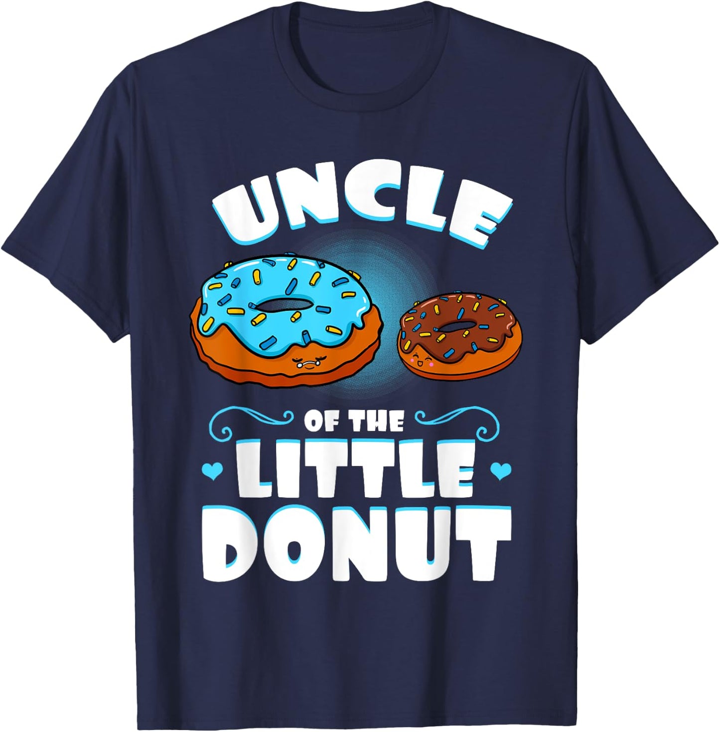 Uncle Of The Little Donut Gender Reveal Uncle Announcement T-Shirt - T-Shirt | Navy