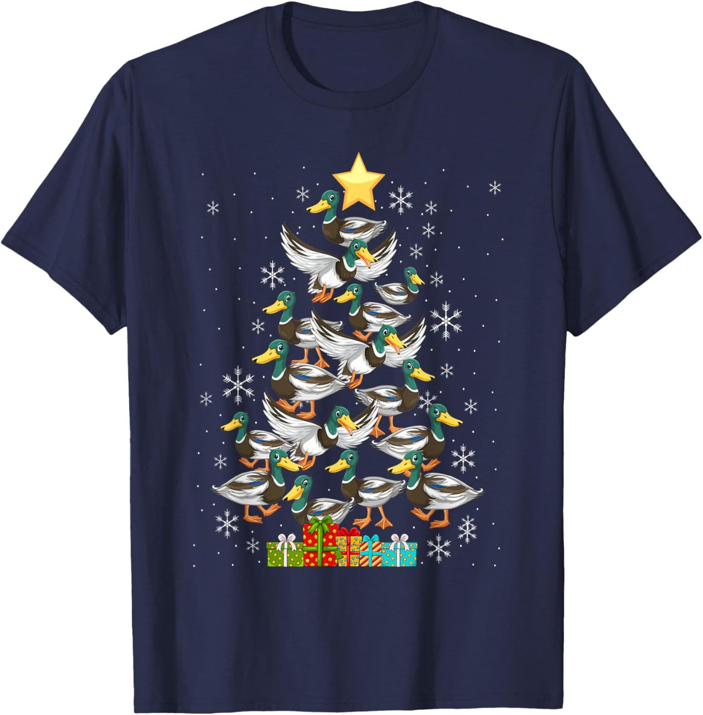 Mallard Duck Christmas Tree Costume Duck Lover T-Shirt - T-Shirt | Navy
