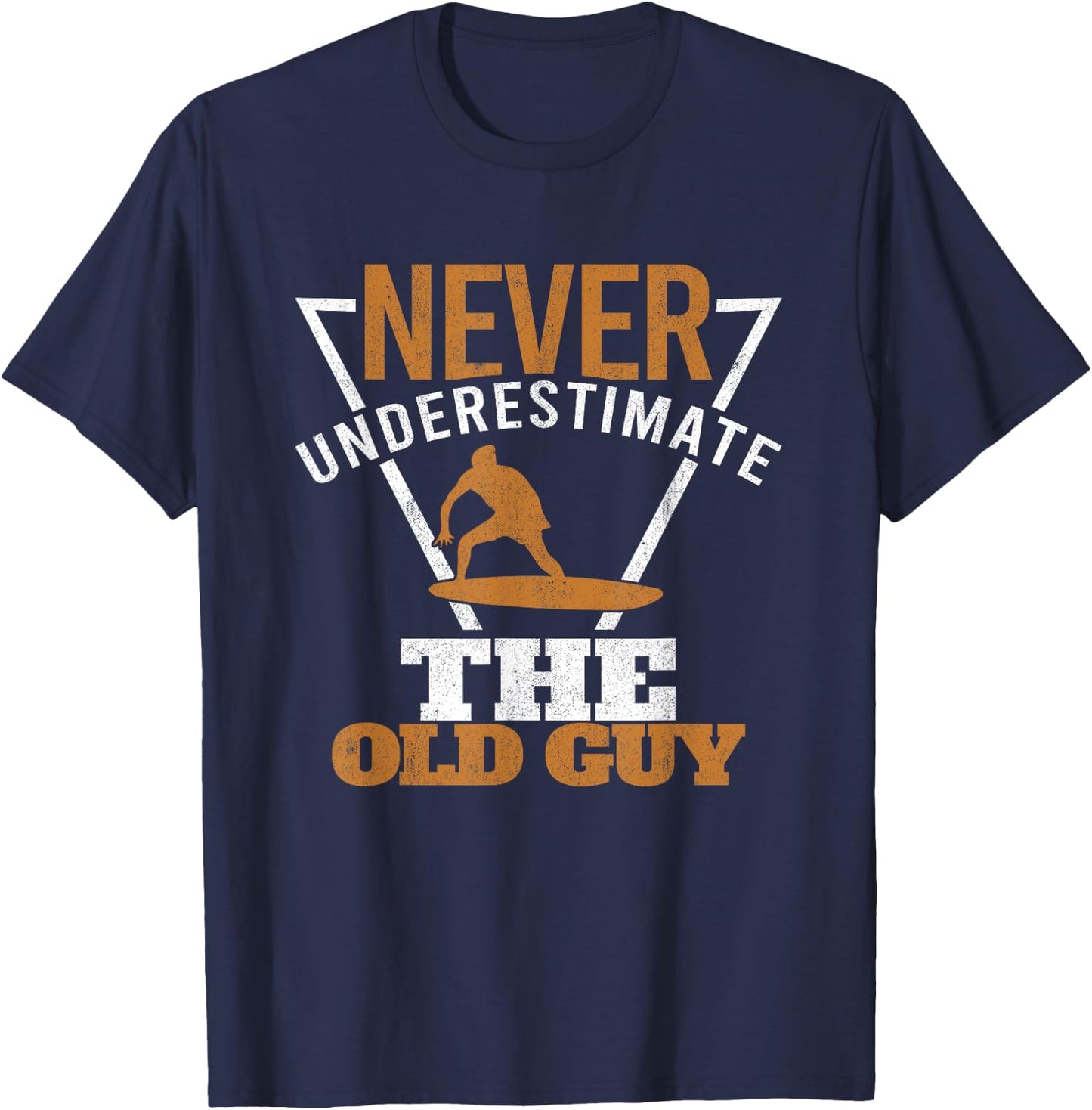 Surfer Grandpa Surfing Old Guy Surfers Fathers Day Surf T-Shirt - T-Shirt | Navy