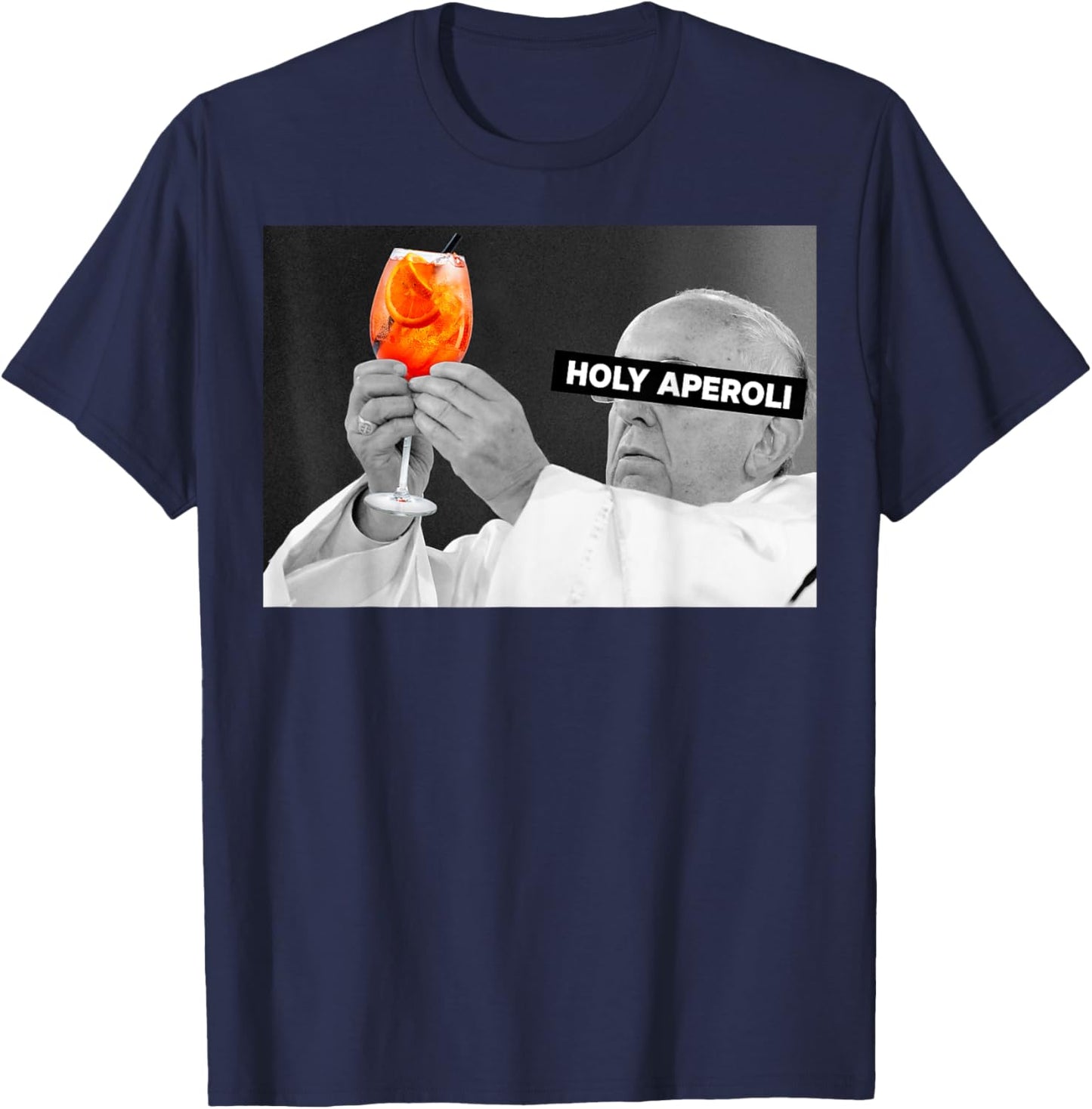 Holy Aperoli X Pope Drip X Francis Spritz Club New T-Shirt - T-Shirt | Navy