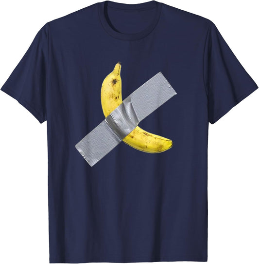 Funny Banana Duct Tape Art T-Shirt - T-Shirt | Navy