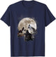 Three Wolves Howling at the Moon - Wolf Lover T-Shirt - T-Shirt | Navy