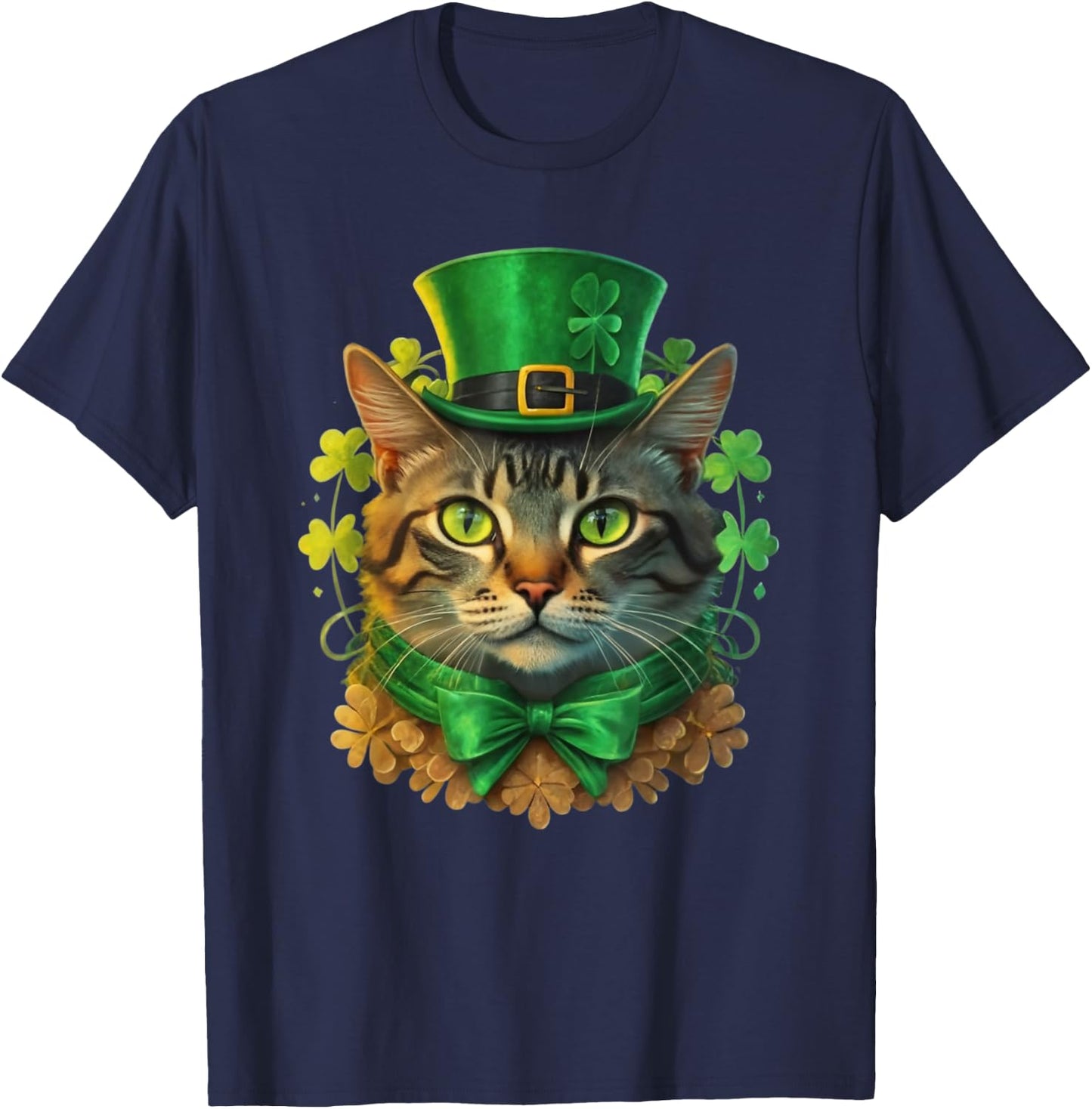Cat St Patricks Patrick's Day Women Kids Toddlers T-Shirt - T-Shirt | Navy