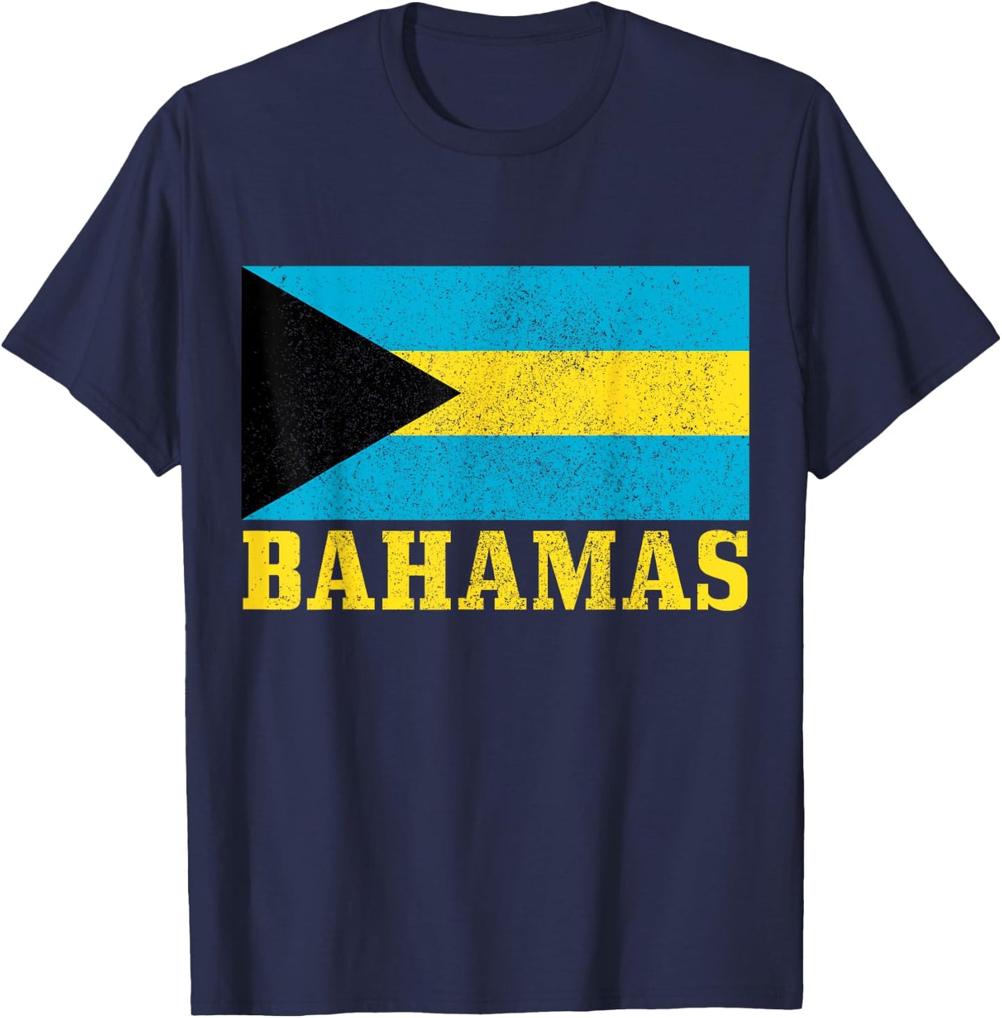 Bahamas Flag Vintage Caribbean Souvenir T-Shirt - T-Shirt | Navy