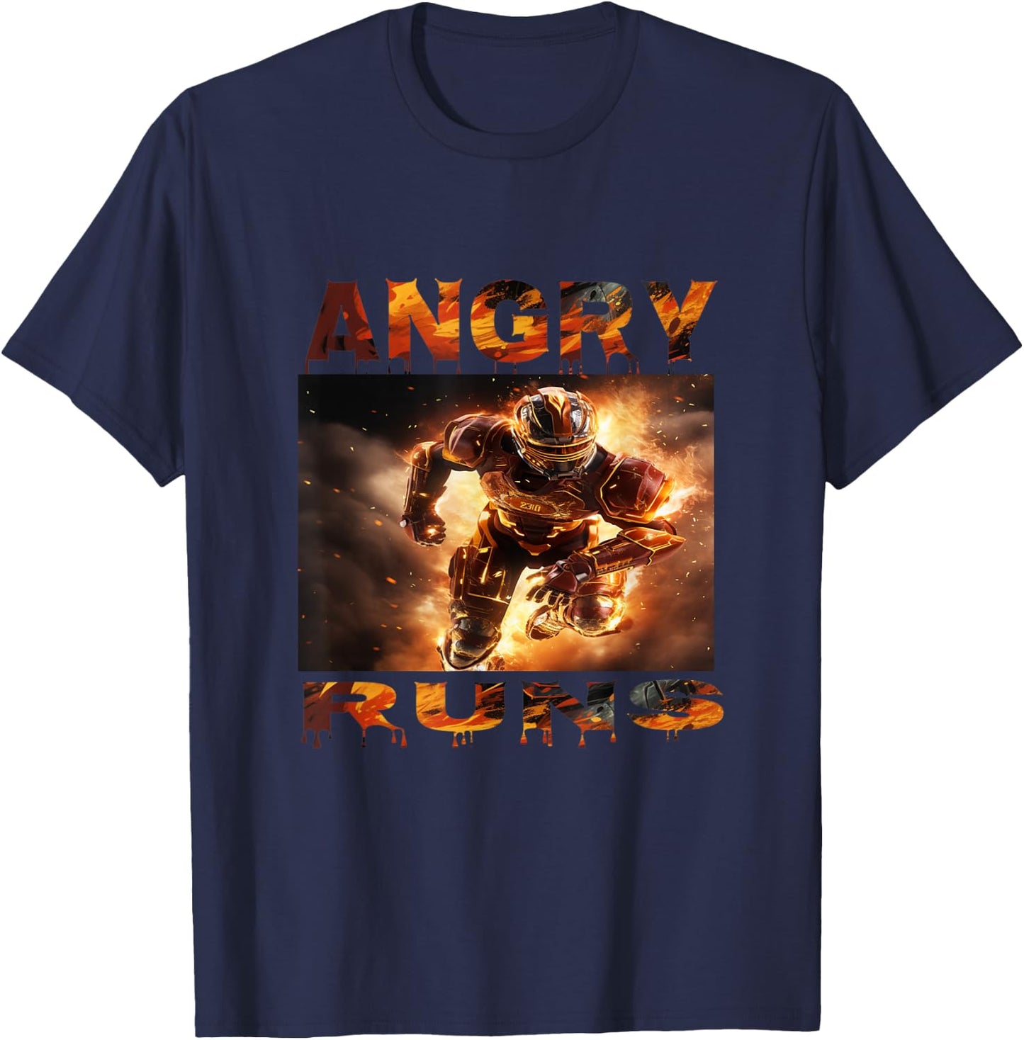 Angry Runs Good Morning Football Graphic T-Shirt - T-Shirt | Navy